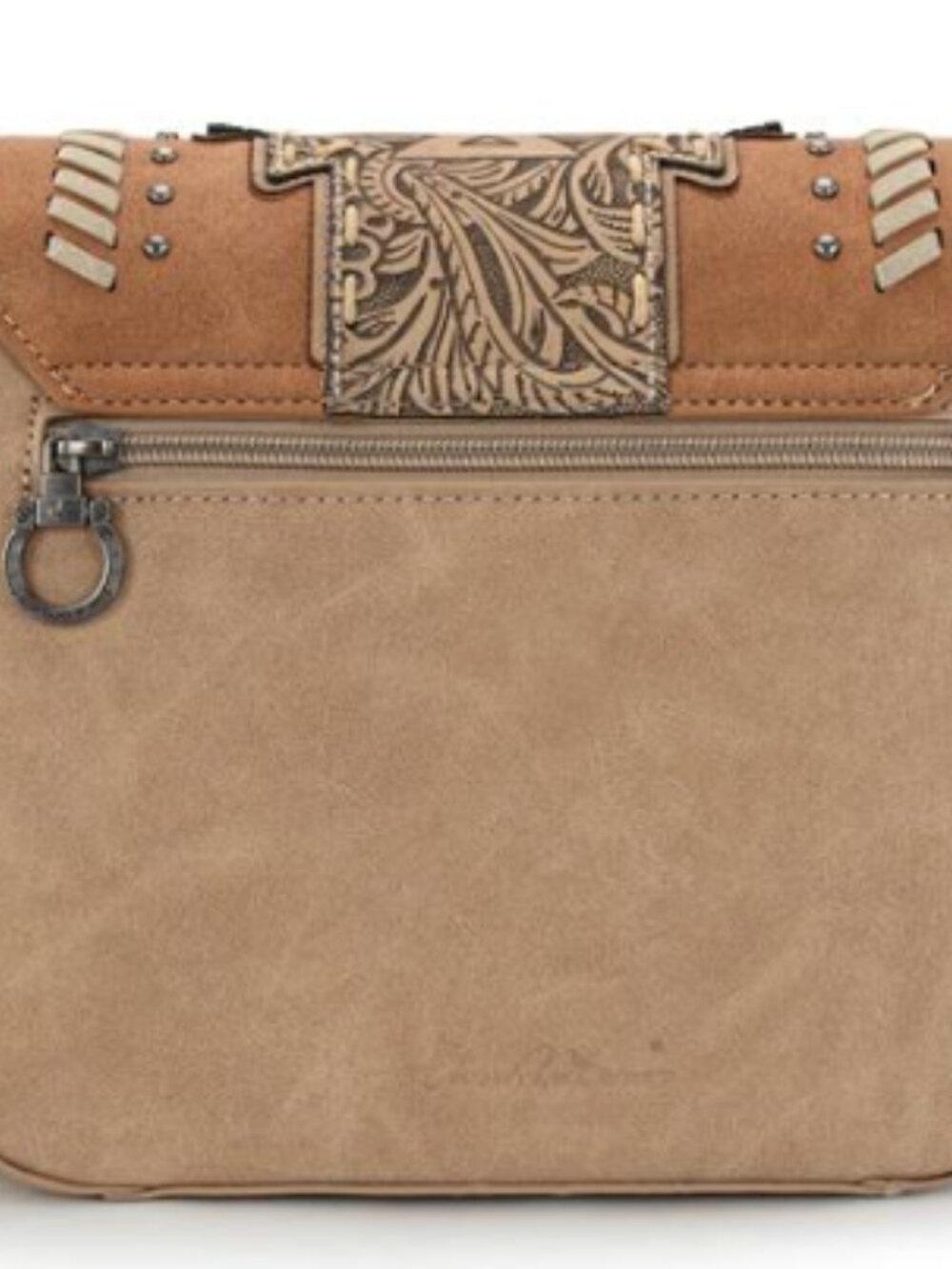 Montana West Tan Aztec Tooled Fringe Bag-SOLD OUT NWT - Picture 2 of 3